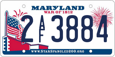 MD license plate 2AF3884