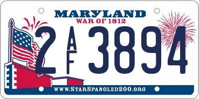 MD license plate 2AF3894