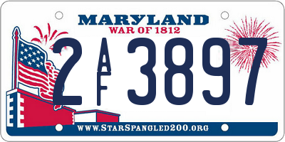MD license plate 2AF3897
