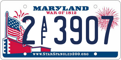 MD license plate 2AF3907