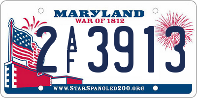 MD license plate 2AF3913