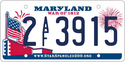 MD license plate 2AF3915