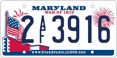 MD license plate 2AF3916