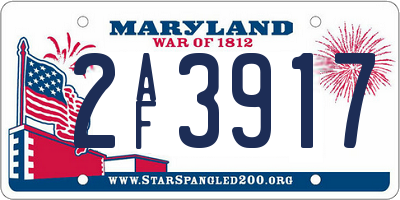 MD license plate 2AF3917
