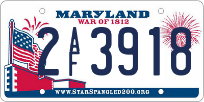 MD license plate 2AF3918