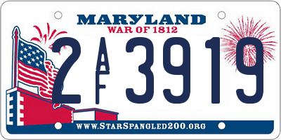MD license plate 2AF3919