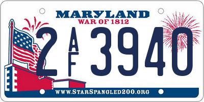 MD license plate 2AF3940