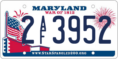 MD license plate 2AF3952