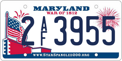 MD license plate 2AF3955
