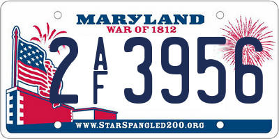 MD license plate 2AF3956