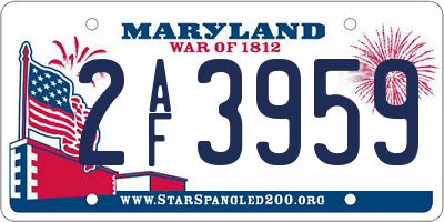 MD license plate 2AF3959