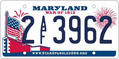MD license plate 2AF3962
