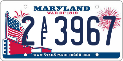 MD license plate 2AF3967