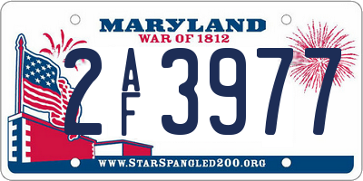 MD license plate 2AF3977