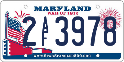 MD license plate 2AF3978