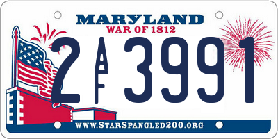 MD license plate 2AF3991