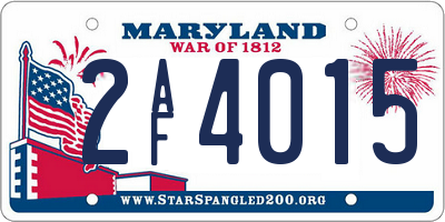 MD license plate 2AF4015
