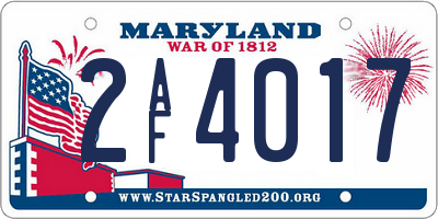 MD license plate 2AF4017