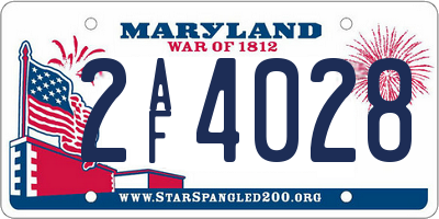 MD license plate 2AF4028
