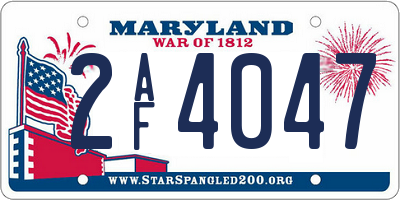 MD license plate 2AF4047