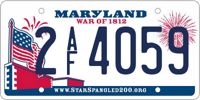 MD license plate 2AF4059