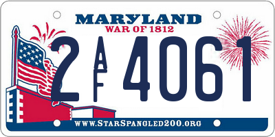 MD license plate 2AF4061