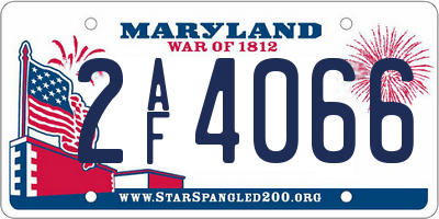 MD license plate 2AF4066