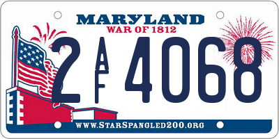 MD license plate 2AF4068