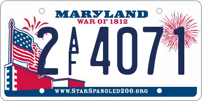 MD license plate 2AF4071