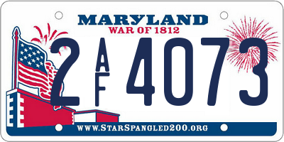 MD license plate 2AF4073
