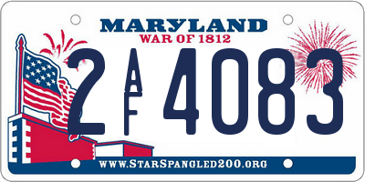 MD license plate 2AF4083