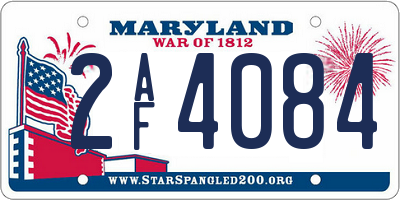 MD license plate 2AF4084