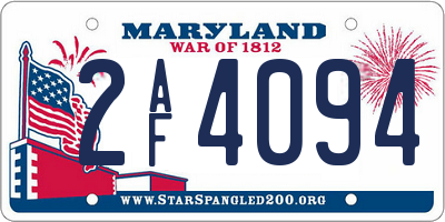 MD license plate 2AF4094