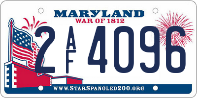 MD license plate 2AF4096