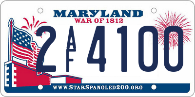 MD license plate 2AF4100