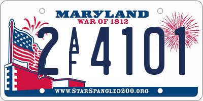 MD license plate 2AF4101