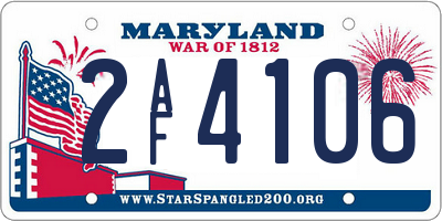 MD license plate 2AF4106