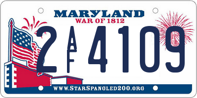 MD license plate 2AF4109