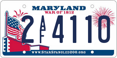 MD license plate 2AF4110