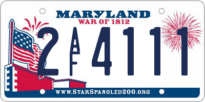 MD license plate 2AF4111