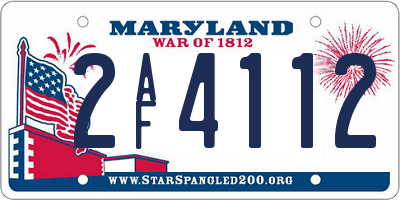 MD license plate 2AF4112