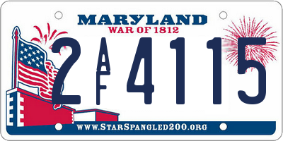 MD license plate 2AF4115