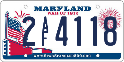 MD license plate 2AF4118