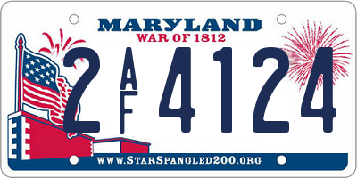 MD license plate 2AF4124