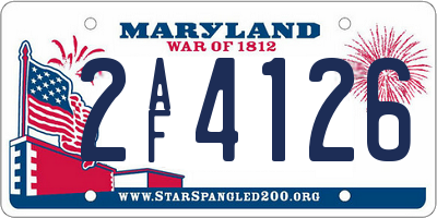 MD license plate 2AF4126