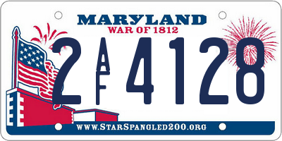 MD license plate 2AF4128