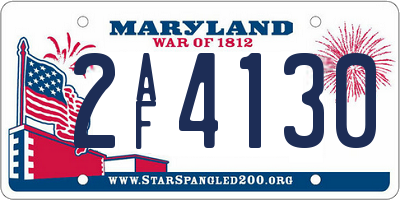 MD license plate 2AF4130