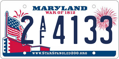 MD license plate 2AF4133
