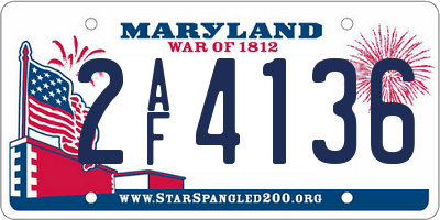 MD license plate 2AF4136