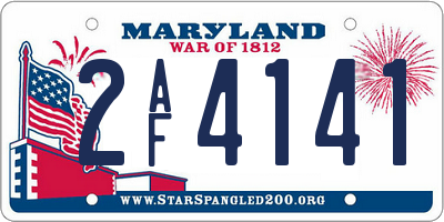 MD license plate 2AF4141